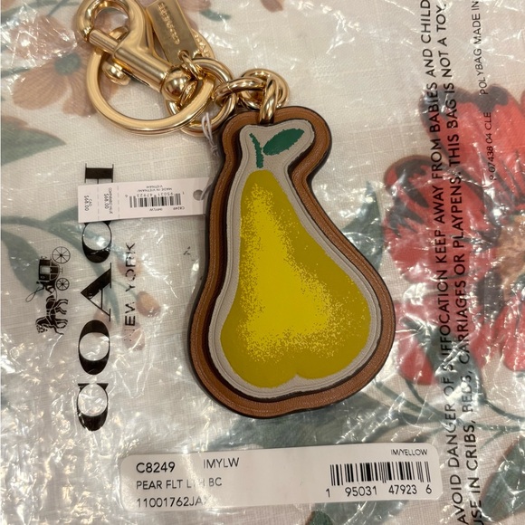 Coach Pear Leather Bag Charm - Picture 2 of 3